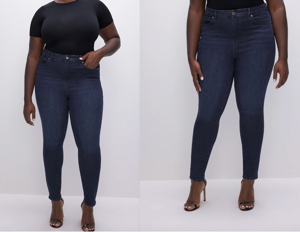 Good American Blue Good Legs 16 Denim Jeans Organic Cotton High Rise Skinny Leg